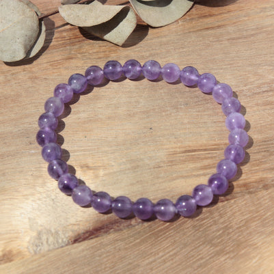 Bracelet pierres naturelles - Améthyste - 6mm