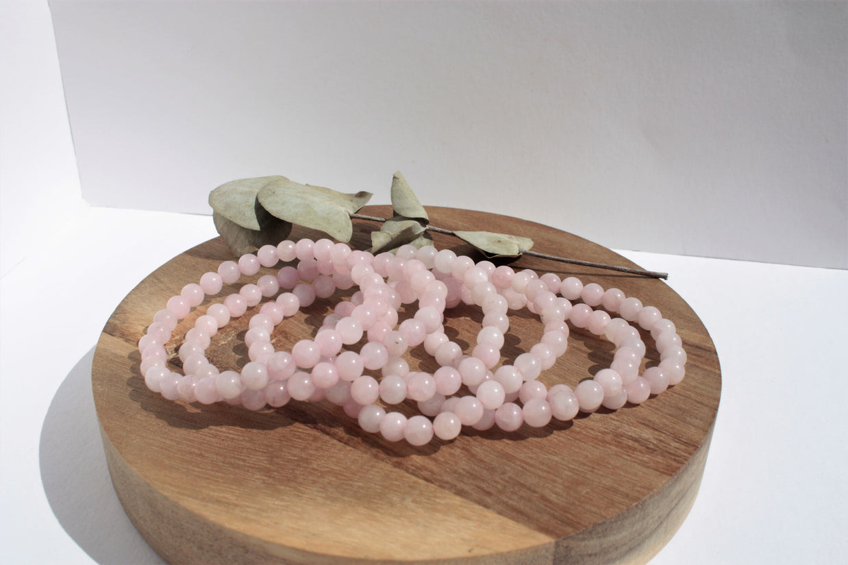 Bracelet pierres naturelles - Quartz Rose - 6mm