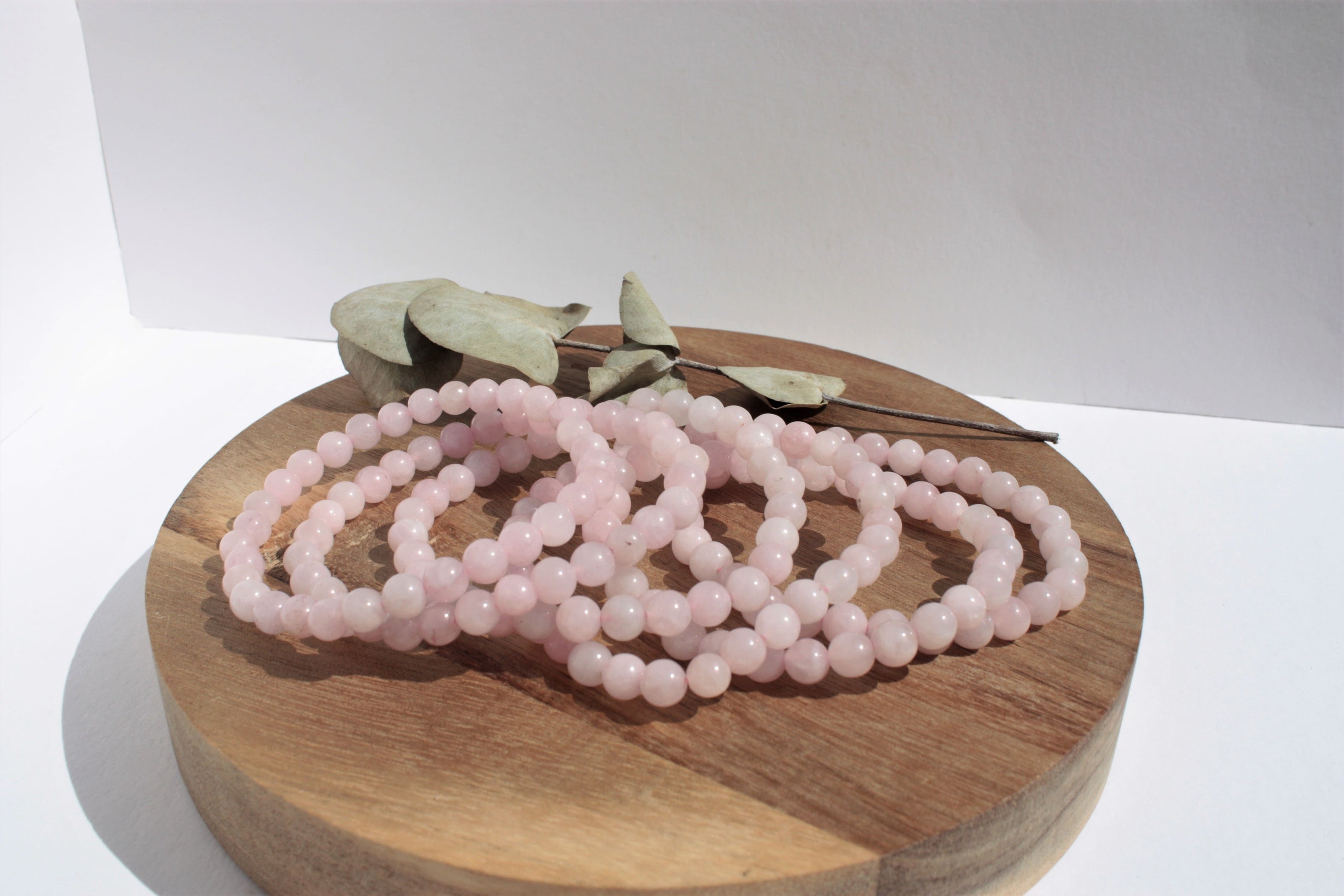 Bracelet pierres naturelles - Quartz Rose - 6mm