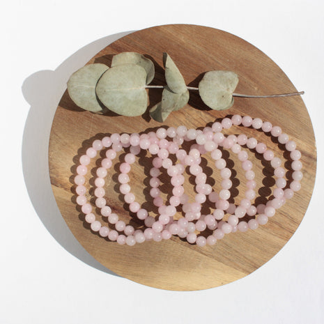 Bracelet pierres naturelles - Quartz Rose - 6mm