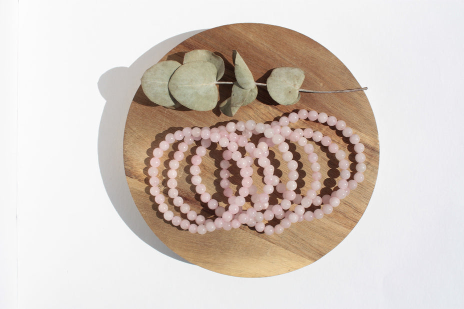 Bracelet pierres naturelles - Quartz Rose - 6mm