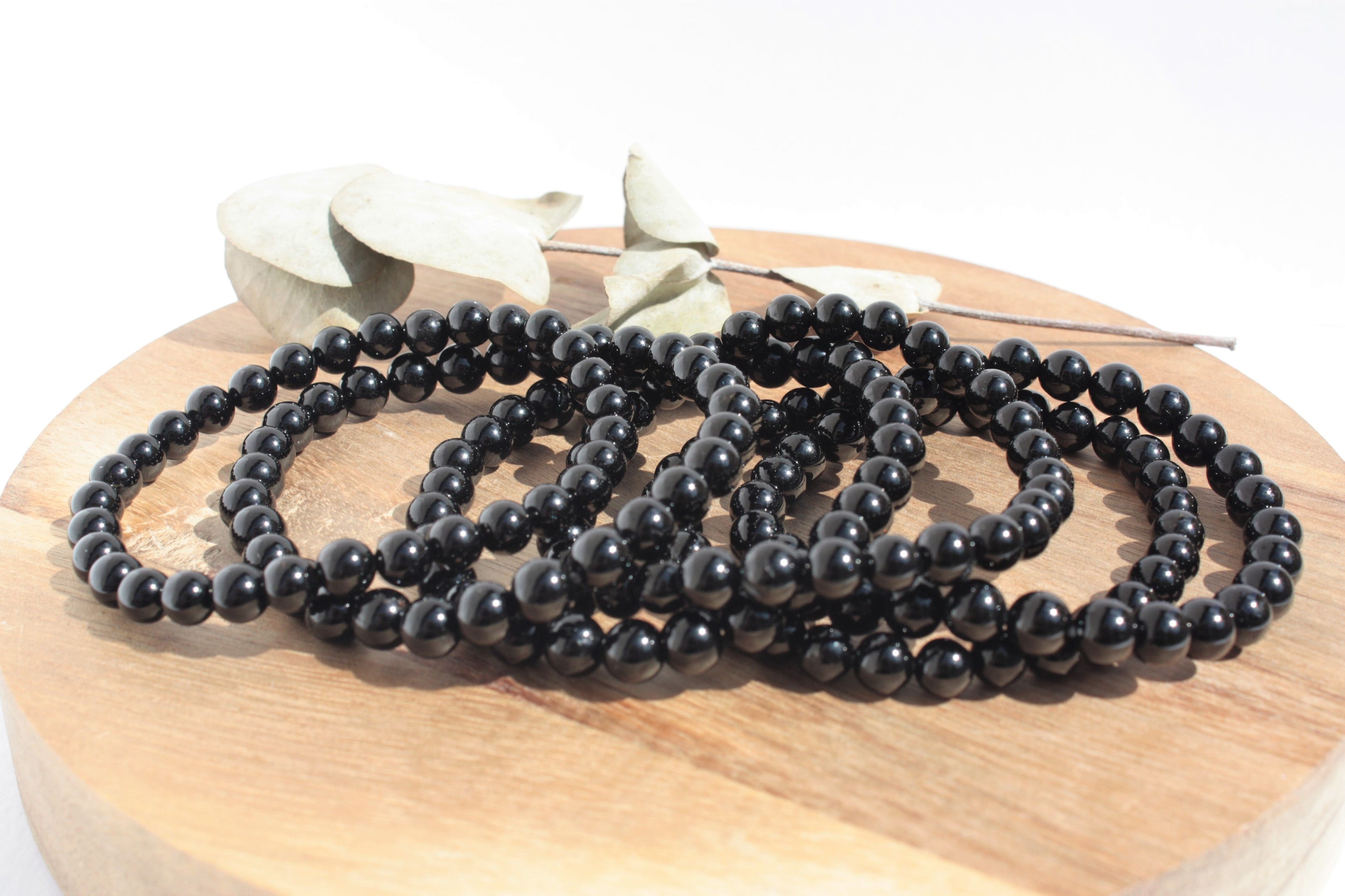 Bracelet pierres naturelles - Tourmaline Noire - 6mm