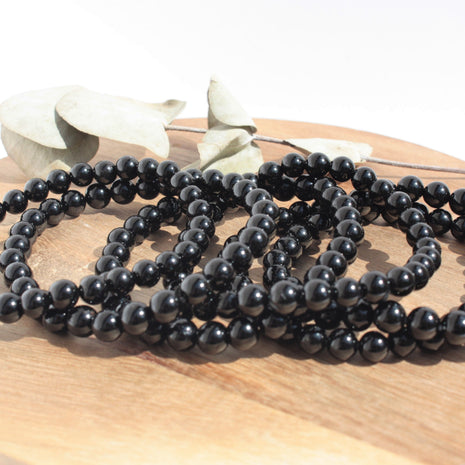 Bracelet pierres naturelles - Tourmaline Noire - 6mm