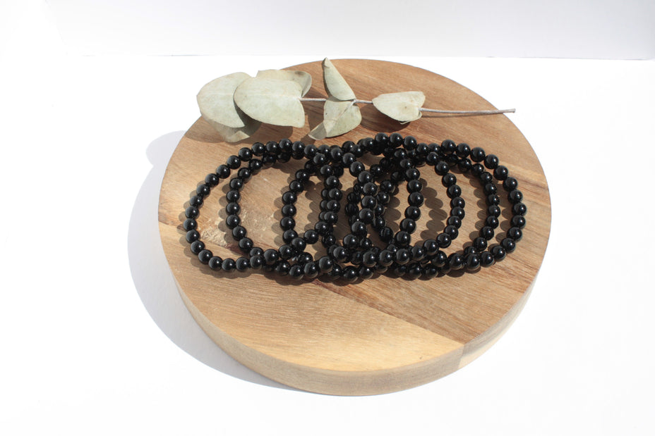 Bracelet pierres naturelles - Tourmaline Noire - 6mm