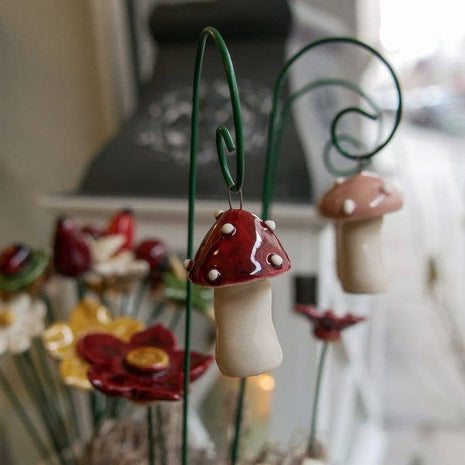 Champignon porte-bonheur en céramique