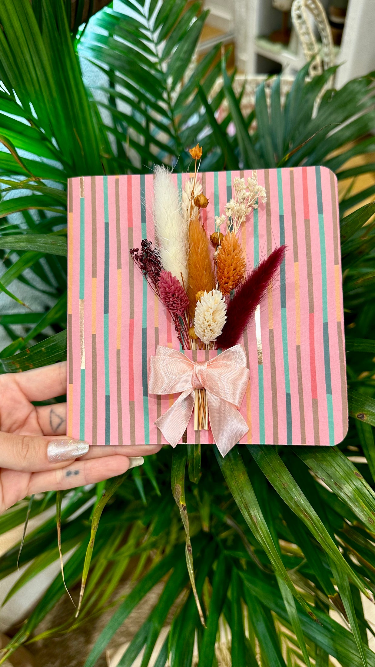 Carte fleurs séchées