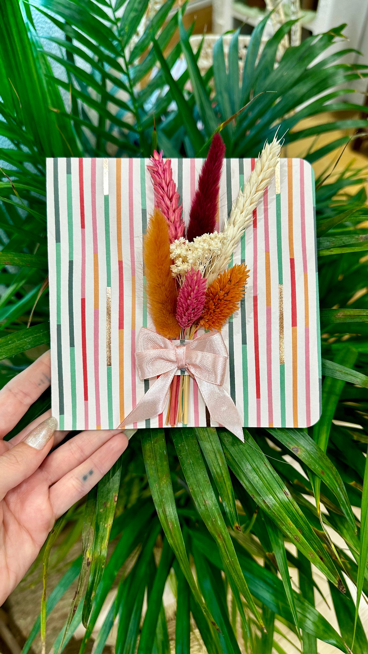 Carte fleurs séchées