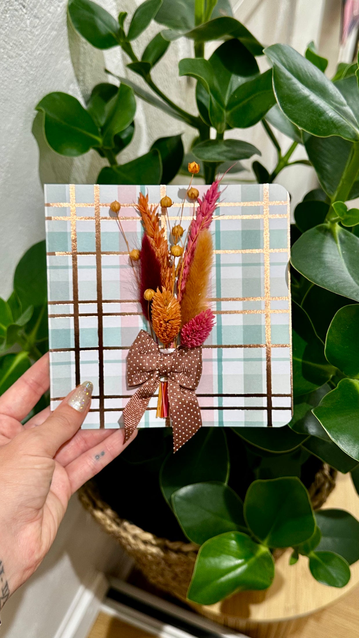 Carte fleurs séchées
