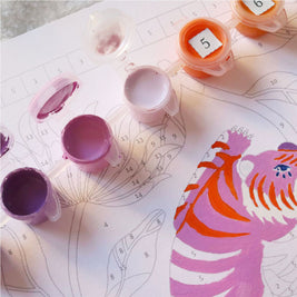 Coffret peinture au numéro - Tigre Fleuri par Limistic