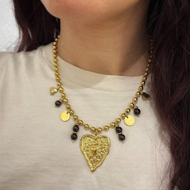 Collier Coeur & Grenat