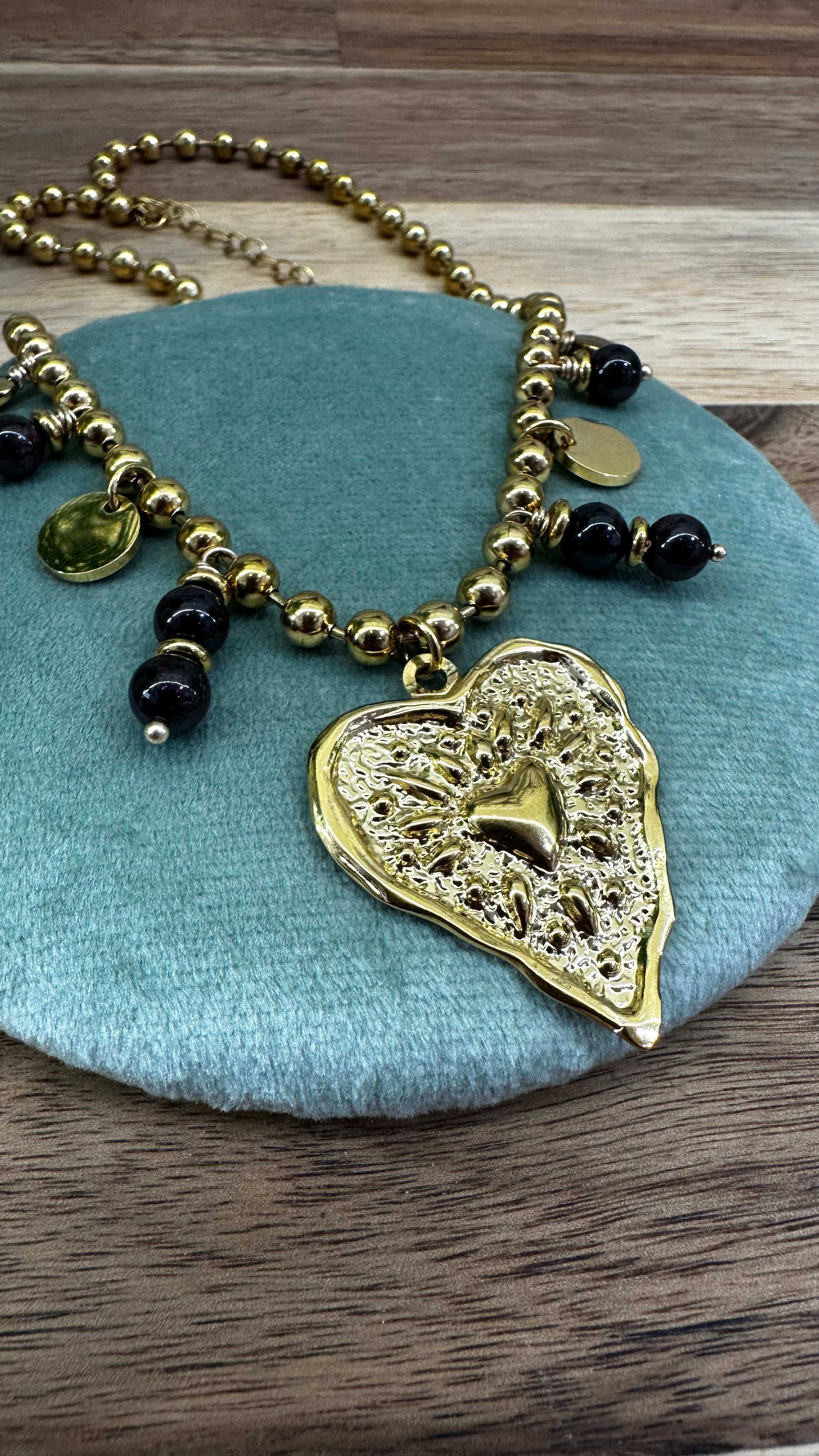 Collier Coeur & Grenat