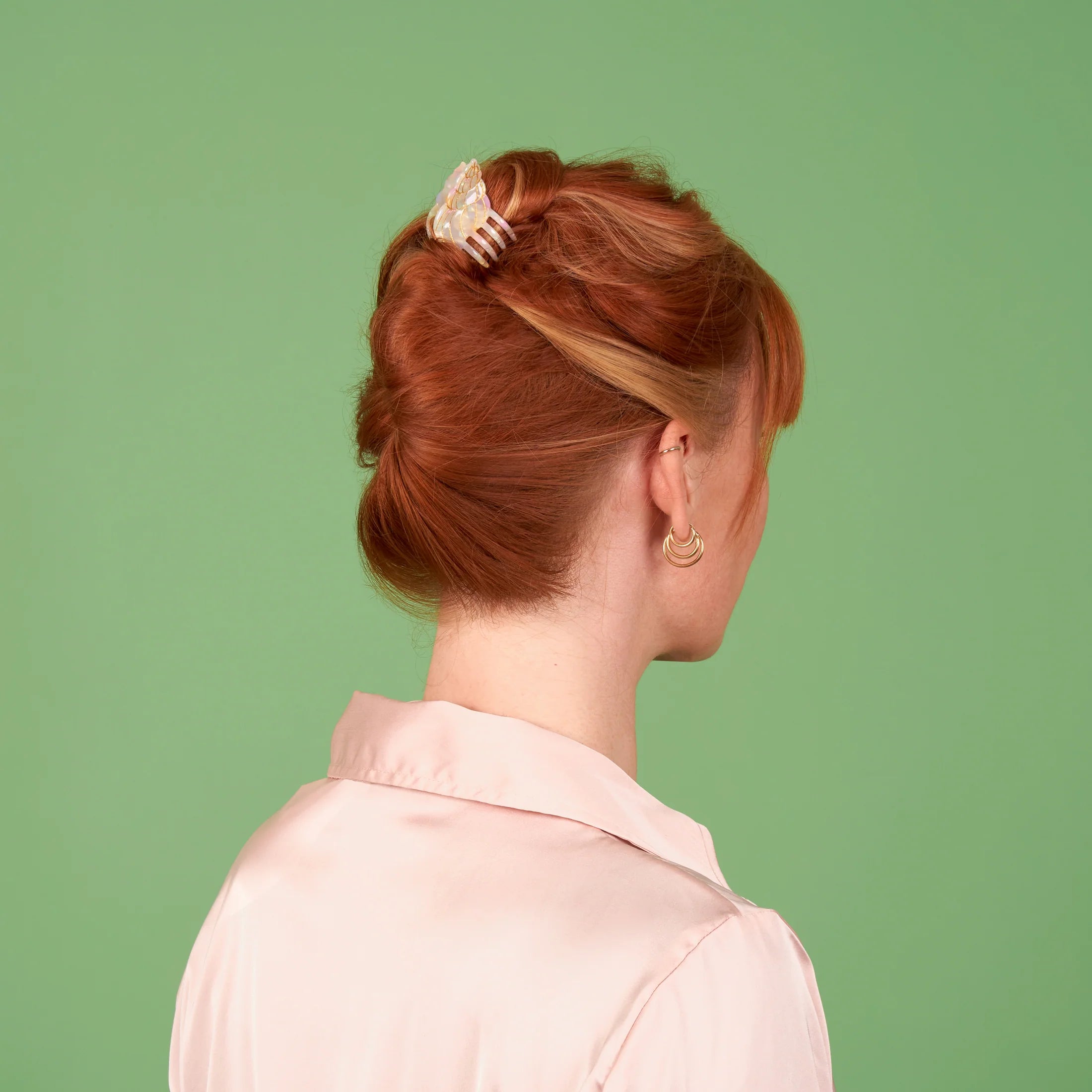 Mini pince à cheveux coquillage