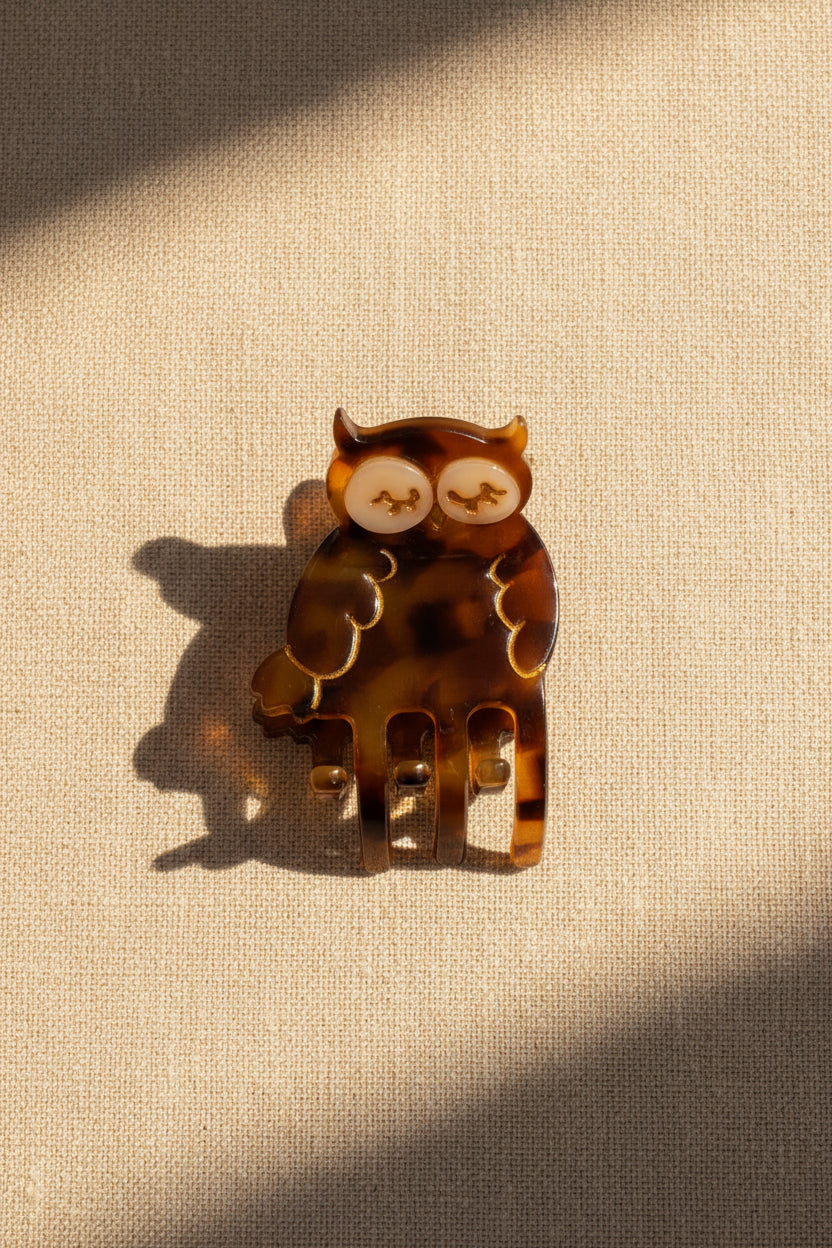 Mini pince à cheveux hibou