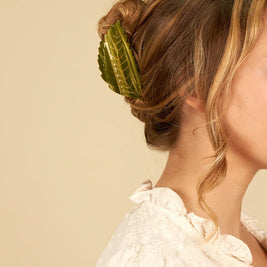 Pince à cheveux feuille de châtaigner