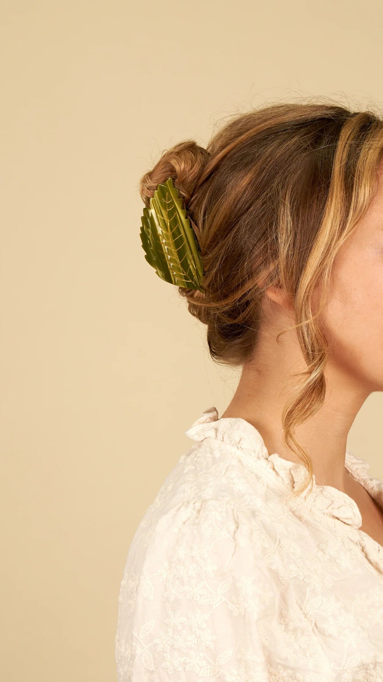 Pince à cheveux feuille de châtaigner