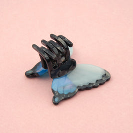 Mini pince à cheveux papillon bleu