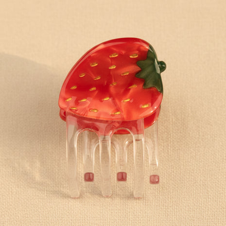 Mini pince à cheveux fraise