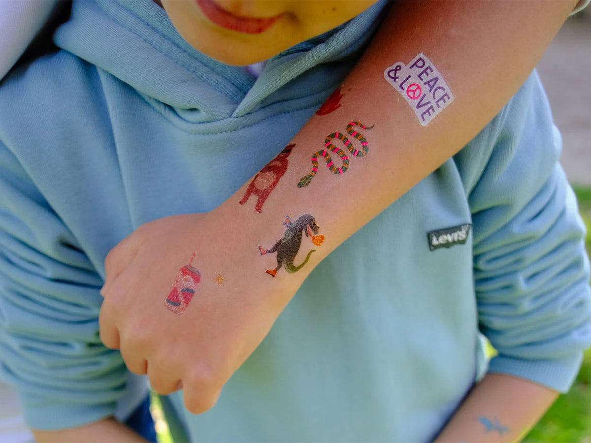 Tatouages enfants - Dinosaures fluo