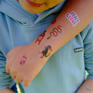 Tatouages enfants - Dinosaures fluo