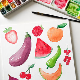Atelier peindre des fruits et légumes de saison à l'aquarelle - 20/06/26