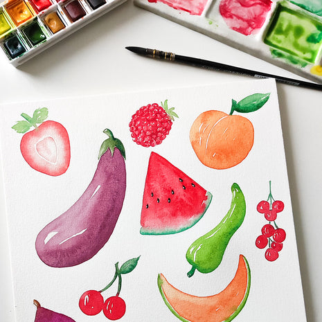 Atelier peindre des fruits et légumes de saison à l'aquarelle - 20/06/26