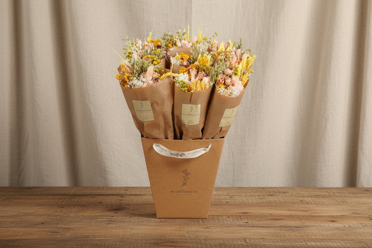 Fleurs séchées - Bouquet Limonade Rose (02)