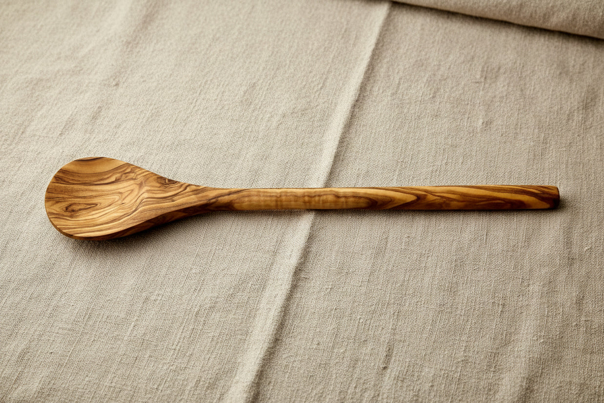 Cuillère en bois d'olivier ronde