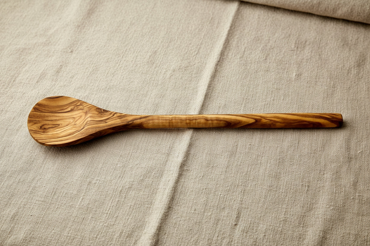 Cuillère en bois d'olivier ronde