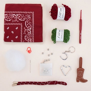 Kit crochet pour débutant - Bag charms - Cherry Cowboy