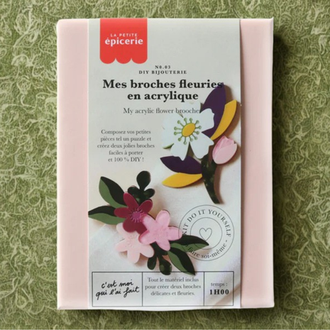 Kit créatif - Mes broches fleuries en acrylique