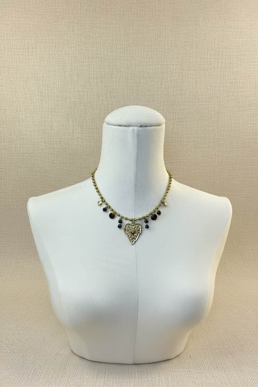Collier Coeur & Grenat