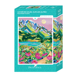 Mini-Puzzle 96 pièces - Lever de Soleil sur les Alpes