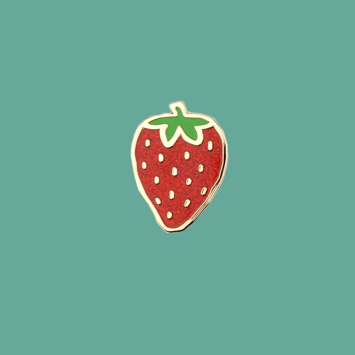 Pin's émaillé Fraise à paillettes