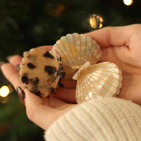 Pince à cheveux en acétate - Coquillage