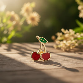 Pin's émaillé Cerises à paillettes