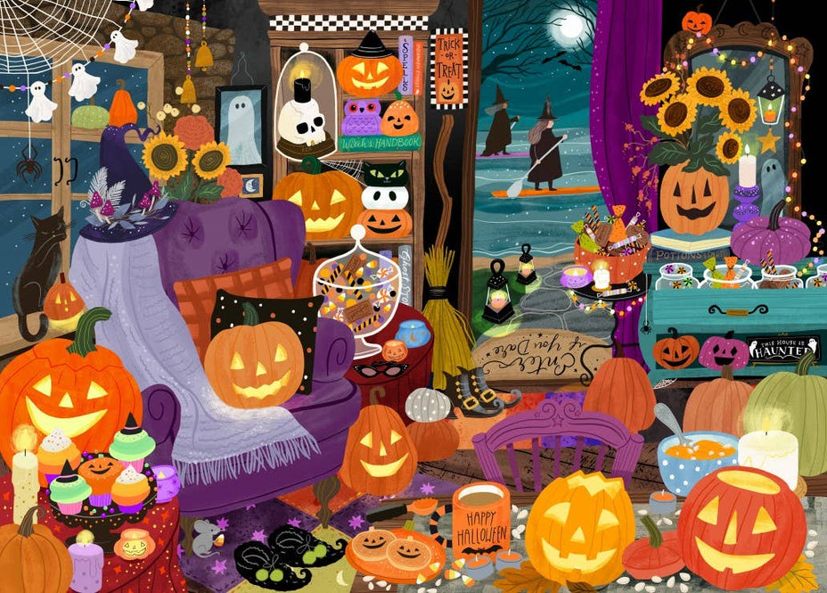 Puzzle 1500 Pièces • L'Heure des Sorcières d'Halloween